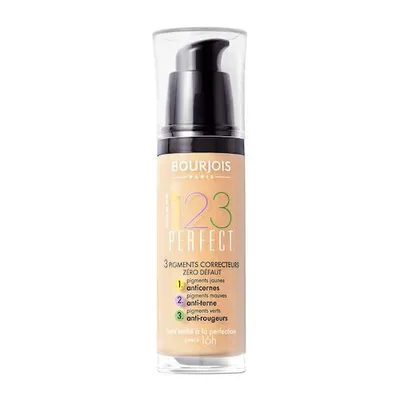 Zdjęcie produktu dla Bourjois 123 Perfec, Buteleczka z pompką, Płynny, Skóra mieszana, Odcień light skin, Vanilla, Naturalny