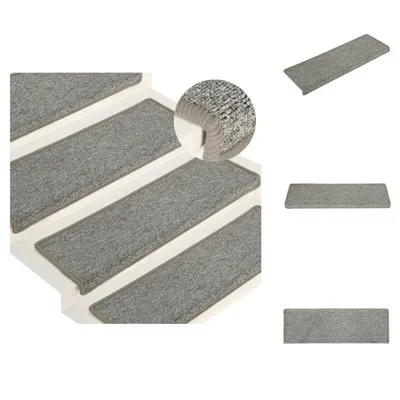 Produktbild von vidaXL Stufenmatten 15 Stk. 65x21x4 cm Weiß und Grau -  Stufenteppiche