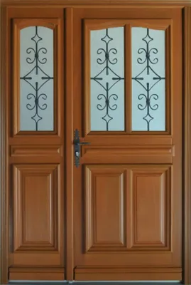Image de Porte d'entree Bois Tiercee vitree Vauban H215 x L120 p, droit Cotes Tableau