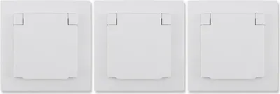 Immagine prodotto di Confezione da 3 prese con contatto di protezione McPower "Flair", 250 V~/16 A, incasso, coperchio ribaltabile, IP44, bianco opaco