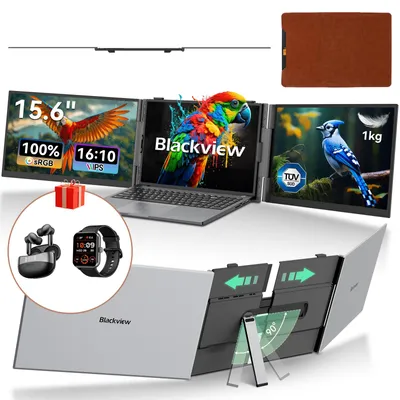 Produktbild von Blackview Tragbarer Monitor DCM8 15,6" Dual-Screen , 4,6mm dünn, 1,2kg, Plug&Play, 100W Reverse Charging, support Laptop/PC/Handy/Mac/Switch/PS5/Xbox