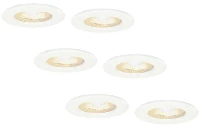 Produktbild von hoftronic LED Einbaustrahler Nola 5W 450lm 2700K IP65 Weiß Dimmbar Set 6x