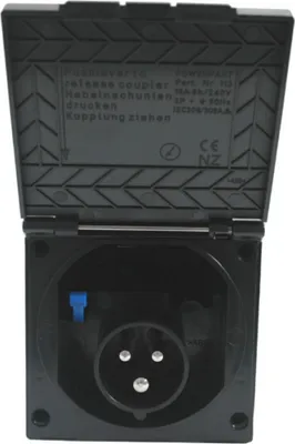 Image de Prise d'alimentation CEE Prise extérieure Prise encastrée IP44 Caravane Caravane 220V - 240V noir