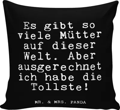 Produktbild von Mr. & Mrs. Panda kuschelkissen 40x40 Es gibt so viele... - Schwarz - Geschenk, Mutter, zierkissen, Muttertag, Mama, Bedrucktes Kissen, Sofa, Weisheiten, Polster, Familie