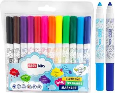 Imagen del producto de Marcadores perfumados JUMBO para niños, lavables, 12 colores