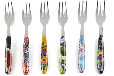 Image de Excelsa set de 6 couverts kimono acier coloré
