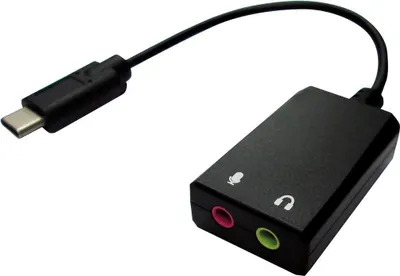 Produktbild von Value 12.99.3213 Kabeladapter USB Type C 2 x 3.5 Schwarz (12.99.3213)