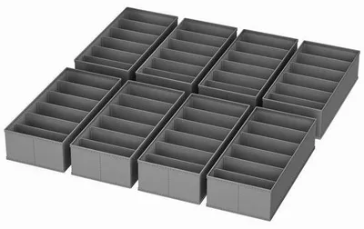 Imagen del producto de Organizadores de cajones Unyqoos®, juego de 8 unidades, plegables, 30 x 15 x 9 cm, 80 g, tela no tejida (2 mm), color gris oscuro – ideales para ropa, ropa interior y calcetines