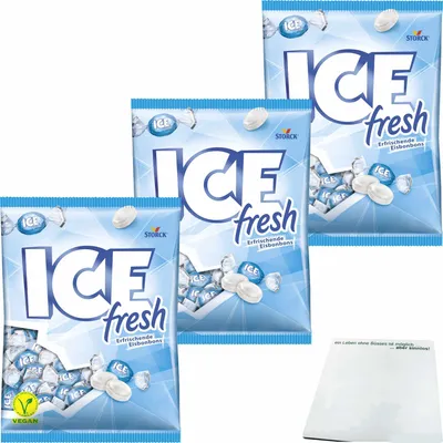 Produktbild von Storck Ice Fresh Ertfrischende Eisbonbons 3er Pack (3x475g Packung) + usy Block
