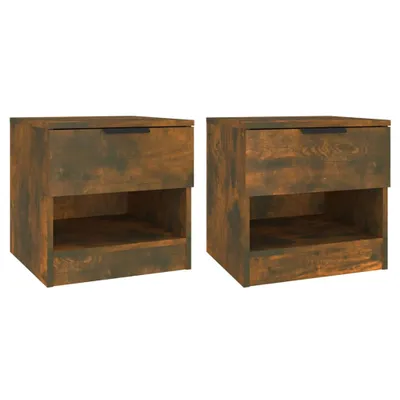 Produktbild von "WINTER SALE"Nachttisch, 2er Set, Beistelltisch, - multifunktional& Moderne - Räuchereiche Holzwerkstoff - Nachttische & -schränke NEU1703734