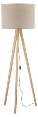 Produktbild von Stehleuchte Metall Stoff E27 145 cm Dreibein Kiefer Beige Skandinavisch