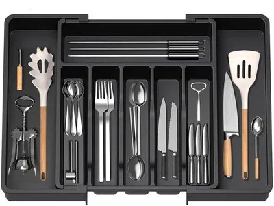 Productafbeelding van Flexibele bestekhouder - grote capaciteit - 1 stuk - gemaakt van hoogwaardig materiaal