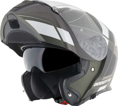 Zdjęcie produktu dla Kask Bogotto FF403 Murata flip-up, czarny/zielony/biały, M (57/58)