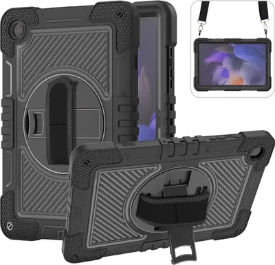 Image de Étui hybride en silicone pour Samsung Galaxy Tab A11 avec poignée et bandoulière