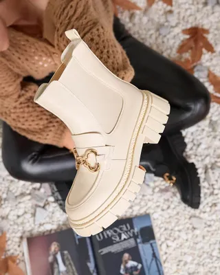 Produktbild von Royalfashion Beige Damen-Schlupf-Stiefeletten GumStep, Größe 40