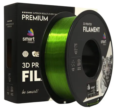 Produktbild von Filament PETG Transparent Grün Smart Print, 1,75 mm, 1 kg, für 3D-Drucker