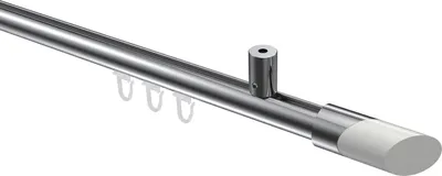 Produktbild von Interdeco Innenlaufstange / Gardinenstange mit Innenlauf Chrom, Typ Sonius Verano (Schräge Bicolor) Deckenmontage, 20 mm Ø 1-läufig, 180 cm