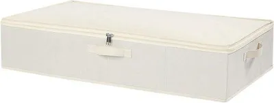 Produktbild von Famanu Aufbewahrungsbox für unter das Bett - mit verstärkten Griffen für Decken - beige - 80 x 40 x 15 cm