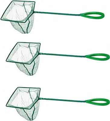 Produktbild von Aquarium Kescher 7,6 cm, 3 Stück, feinmaschig, quadratisch, für Garnelen