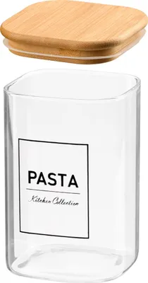 Produktbild von VIVALTO - Glasbehälter - Vorratsglas - 1,2 l - für Nudeln - mit Bambusdeckel - Glas - Transparent