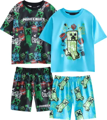 Produktbild von Minecraft - Schlafanzug mit Shorts für Jungen, kurzärmlig (2er-Pack) NS9301 (116) (Bunt)