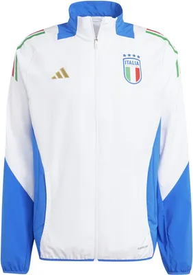 Immagine prodotto di Giacca tecnica Adidas Eyewear FIGC, modello "Pre", colore bianco/blu, taglia S
