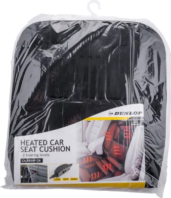 Zdjęcie produktu dla Dunlop podgrzewanie fotelika samochodowego 12 V - 98 x 49 cm - Pokrowiec na fotelik samochodowy z podgrzewaniem 45W 2 poziomy podgrzewania Podgrzewanie fotelika czarny