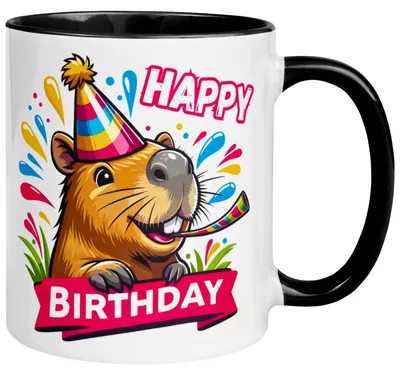 Produktbild von Tasse Geburtstag – „Happy Birthday - Capybara“ – Geburtstagsgeschenk Mann Frau