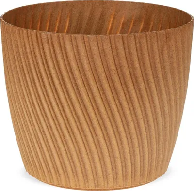 Immagine prodotto di Vaso da fiori moderno scanalato in marrone Ø 26 cm
