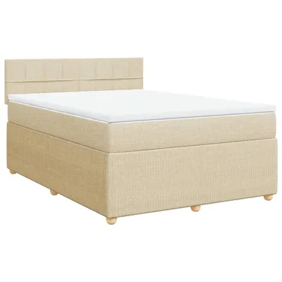 Produktbild von vidaXL Boxspringbett mit Matratze Creme 140x190 cm Stoff