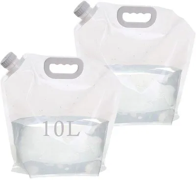 Productafbeelding van Unyqoos® 2-delige set inklapbare, lekvrije waterkanisters – transparant, robuust en temperatuurbestendig (-30 tot 60 °C) voor kamperen, wandelen en festivals