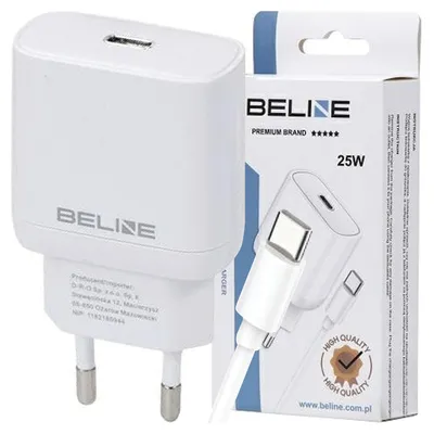 Image de Beline Ład. Siat. 1X Usb-C 25W + Cableusb-C Blanc / Blanc Pd 3.0 Blncw25C Gan
