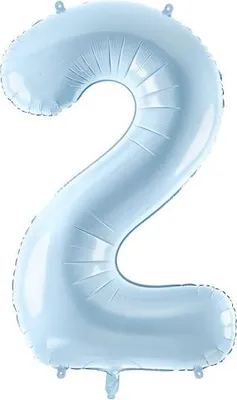 Immagine prodotto di Palloncino in foil numero "2", 72 cm, azzurro