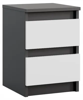 Produktbild von Nachttisch Beistelltisch - mit zwei Schubladen - Dunkelgrau - 30 x 32 x 43 cm - Modernes Design