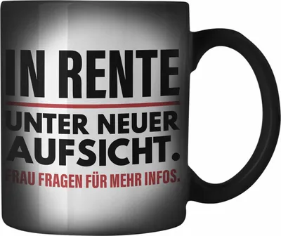 Produktbild von Trendation - Renter Farbwechsel Zauber-Tasse Ruhestand Geschenk Rente Mann Lustig Renteneintritt Abschiedsgeschenk Sprüche Pension (Schwarz)