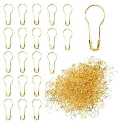 Produktbild von 600 Stück Sicherheitsnadeln aus Metall 22 mm in Gold für Strick- und Nähprojekte