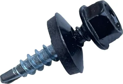 Produktbild von BKshop | Spenglerschrauben 4,8 x 20 mm - Tiefschwarz - Selbstschneidend - Mit Dichtscheibe