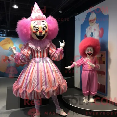 Produktbild von Maskottchenkostüm REDBROKOLY Rosa Clown mit Minikleid und Wickelrock