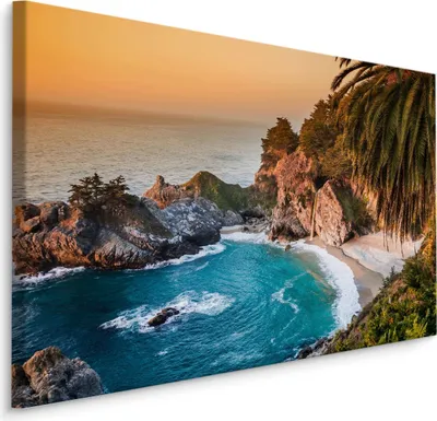 Zdjęcie produktu dla Obraz do jadalni tropikalna PLAŻA morze 3D Dekoracja Abstrakcyjna  120x80cm