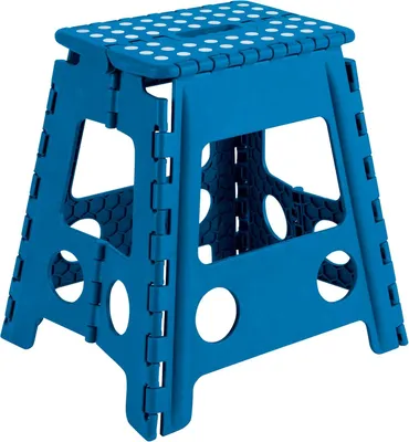 Produktbild von Klappbarer Tritthocker, 39 cm hoch, für Erwachsene/Kinder, Küche/Bad/Camping, Farbe Ibiza-Blau