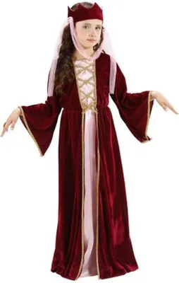 Produktbild von Middeleeuwse Koningin Mädchen Bordeaux Kostüm 140