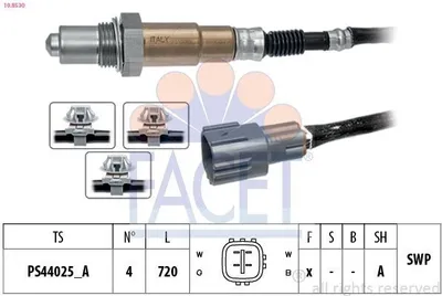 Produktbild von FACET Lambdasonde für TOYOTA AVENSIS Kombi (T25) Beheizt Planarsonde 720mm 10.8530