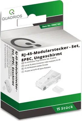 Produktbild von QUADRIOS, 1906C164, Modularstecker Set, Polzahl 8P8C - ungeschirmt, 15 St.