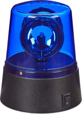 2 x LED modré svetlo, otočný maják s otočným reflektorom, párty osvetlenie, napájané batériami, modré