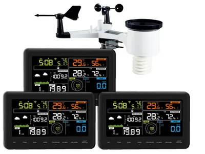 Produktbild von froggit WH3000 SE PRO TRIPLE (3 Displays) WiFi Internet Funk Wetterstation App Ecowitt-Server