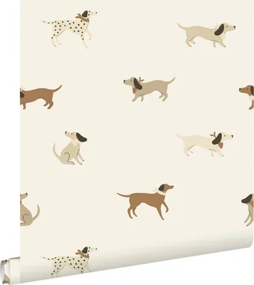 Immagine prodotto di ESTAhome carta da parati cani bianco e beige 50 x 900 cm