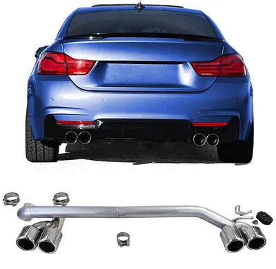 Für BMW F32 F33 F36 425 428 430 Auspuff Endrohr Chrom Duplex 4 Rohr Look Umbau in der Farbe Chrom von Carparts-Online GmbH