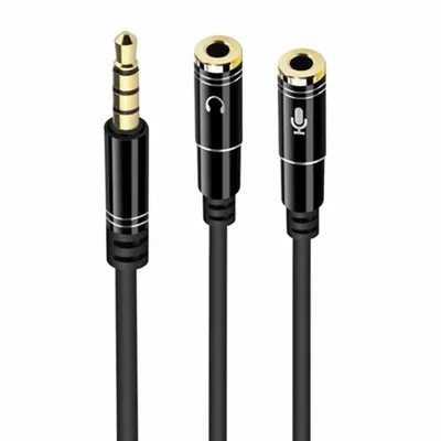Produktbild von Ewent EC1641, 3.5mm, Männlich, 2 x 3.5mm, Weiblich, 0,3 m, Schwarz
