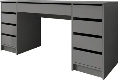 Produktbild von MIRJAN24 Schreibtisch und Schminktisch Ada Bis, Schlafzimmer Kosmetiktisch mit neun Schubladen (Farbe: Anthrazit)