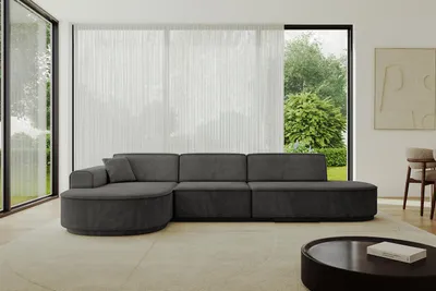 Produktbild von ALTDECOR Ecksofa in L-Form MARI-L2-v3 - 328x171x83 cm Dunkelgrau - Corner Sofa Bett Eckcouch Couch Wohnlandschaft Cauchsofa